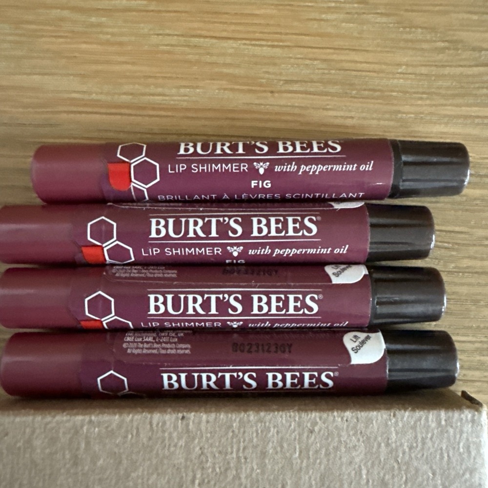 Lot Of 4 Burt's Bees 100% Natural Moisturizing Lip Shimmer, Fig